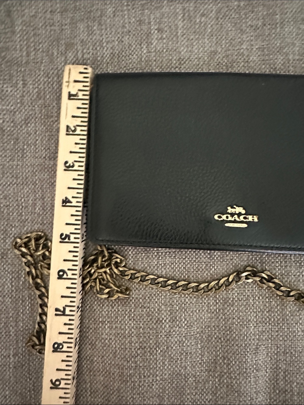Coach Black Pebbled Leather Continental Wallet with Gold Logo - Picture 14 of 15